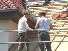 Dachdeccer, Arbeit, Dach, Baustelle