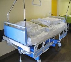 Bett, Krankenhaus, Flur