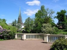 Kirche, Schlossgarten, B�ume