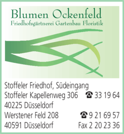 Gartenbau Ockenfeld 40591 Düsseldorf-Eller Öffnungszeiten | Adresse