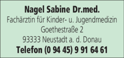nagel sabine dr med 93333 neustadt offnungszeiten adresse telefon