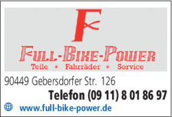 Full Bike Power 90449 Nurnberg Gebersdorf Offnungszeiten