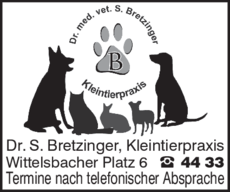 Anzeige Bretzinger Dr. Kleintierpraxis
