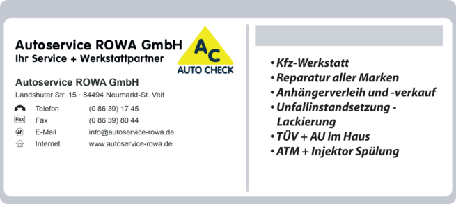 Anzeige AC Auto Check, ROWA GMBH