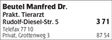 Anzeige Beutel Manfred Dr.