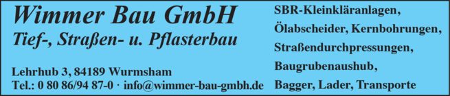 Wimmer Bau-GmbH in Wurmsham ⇒ in Das Örtliche