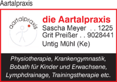 Anzeige Aartalpraxis Physiotherapie