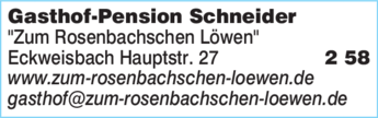 Anzeige Gasthof-Pension Schneider