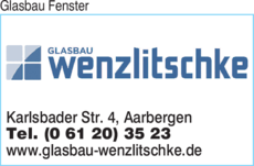Anzeige Glasbau Wenzlitschke