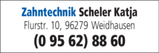Anzeige Zahntechnik Scheler Katja