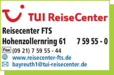 Anzeige Reisebüro FTS TUI Reisecenter