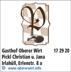 Anzeige Gasthof Oberer Wirt