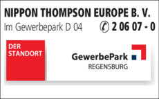 Anzeige NIPPON THOMPSON EUROPE B. V.