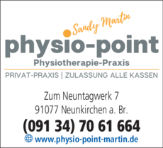 Anzeige Physio Point im House of Sports