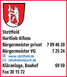 Anzeige Stettfeld