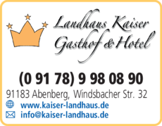 Anzeige Landhaus Kaiser