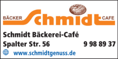 Anzeige Schmidt Bäckerei-Café