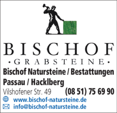Anzeige Bischof Grabsteine