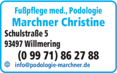Anzeige Fußpflege med. Podologie Marchner Christine