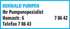 Anzeige REHWALD PUMPEN