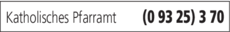 Anzeige Katholisches Pfarramt