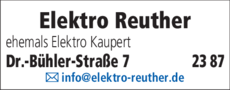 Anzeige Elektro Reuther