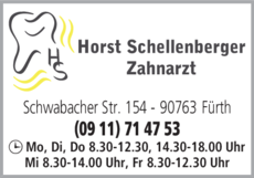 Anzeige Schellenberger Horst, Zahnarzt