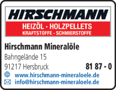 Anzeige Hirschmann Mineralöle