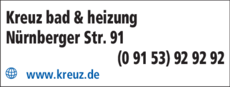Anzeige Kreuz bad & heizung