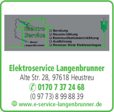 Anzeige Elektroservice Rene Langenbrunner