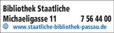 Anzeige Bibliothek Staatliche
