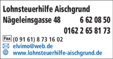 Anzeige Lohnsteuerhilfe Aischgrund
