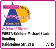 Anzeige WESTA-Schilder Michael Stach