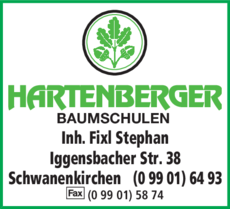 Anzeige Hartenberger Baumschulen
