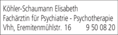 Anzeige Köhler-Schaumann Elisabeth