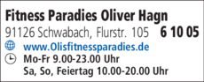 Anzeige Fitness Paradies Oliver Hagn