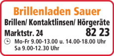 Anzeige Brillenladen Sauer