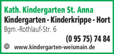 Anzeige Kath. Kindergarten St. Anna