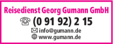 Anzeige GUMANN REISEDIENST GmbH