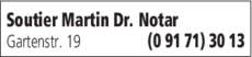 Anzeige Soutier Martin Dr.