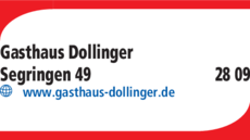 Anzeige Gasthaus Dollinger