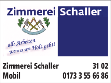 Anzeige Zimmerei Schaller