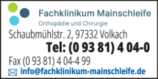 Anzeige Fachklinikum Mainschleife GmbH