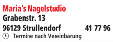Anzeige Nagelstudio Weber Maria