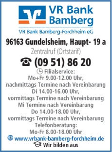 Vr Bank Bamberg Forchheim Eg In Gundelsheim In Das Ortliche