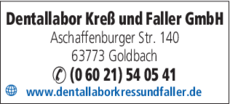 Anzeige Dentallabor Kreß und Faller GmbH