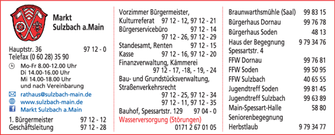Anzeige Gemeinde Sulzbach