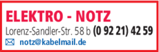 Anzeige ELEKTRO - NOTZ