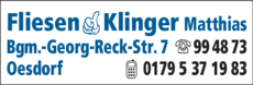 Anzeige Klinger Matthias