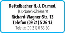 Anzeige Dettelbacher H.-J. Dr.med.